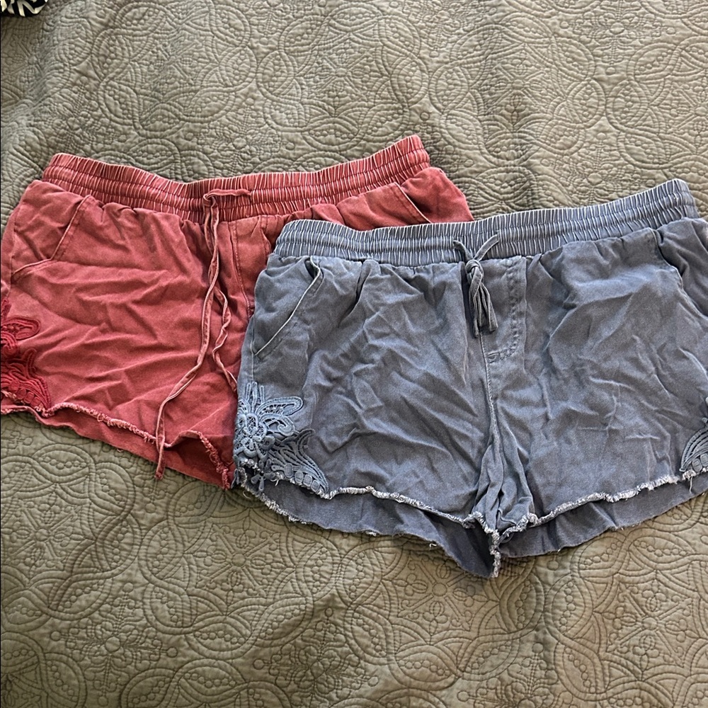 Knox Rose Burgundy and Denim Blue Women's Shorts